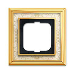 Рамка 1-постовая ABB Dynasty латунь полированная/белая роспись 2CKA001754A4570