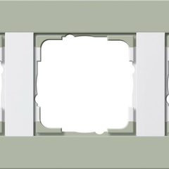Рамка 3-постовая Gira E3 серо-зеленый/белый глянцевый 0213415